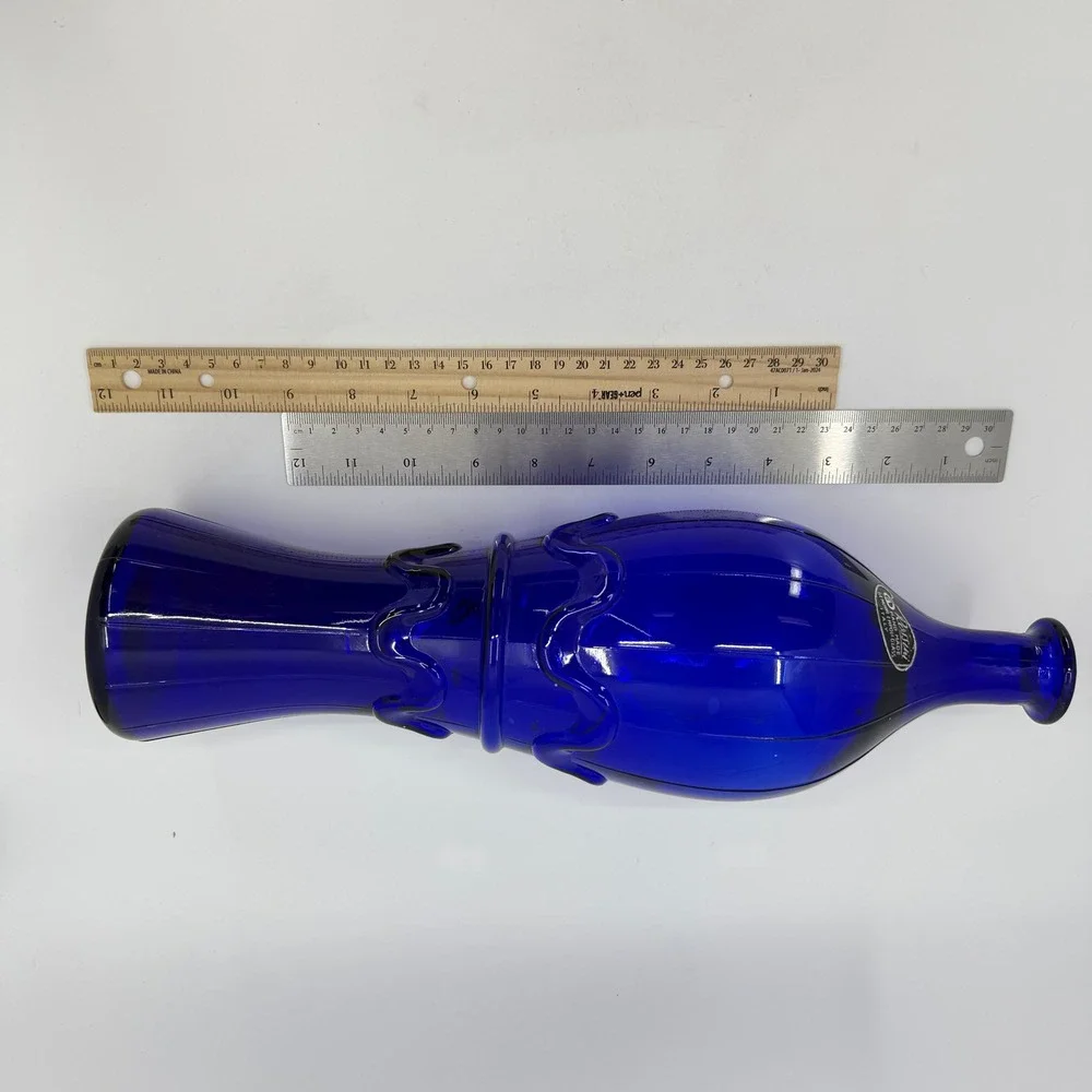 Vintage ROSSINI EMPOLI Glass‎ Genie Bottle Cobalt Blue Decanter No Stopper